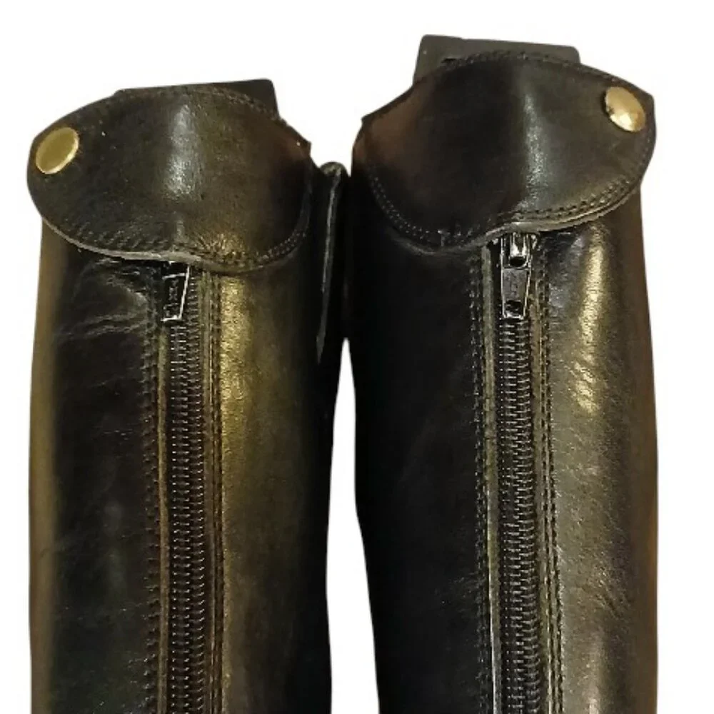MIZ MOOZ Black Leather Knee High Boots Size 7 - Picture 11 of 14